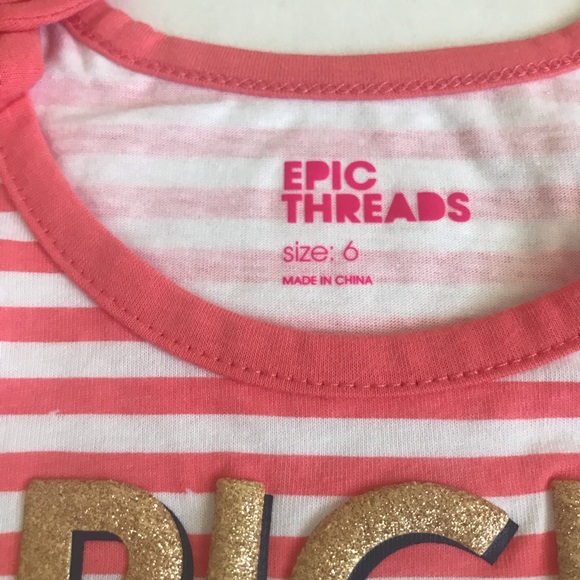 Girls text striped tank size 6 - Picture 3 of 6